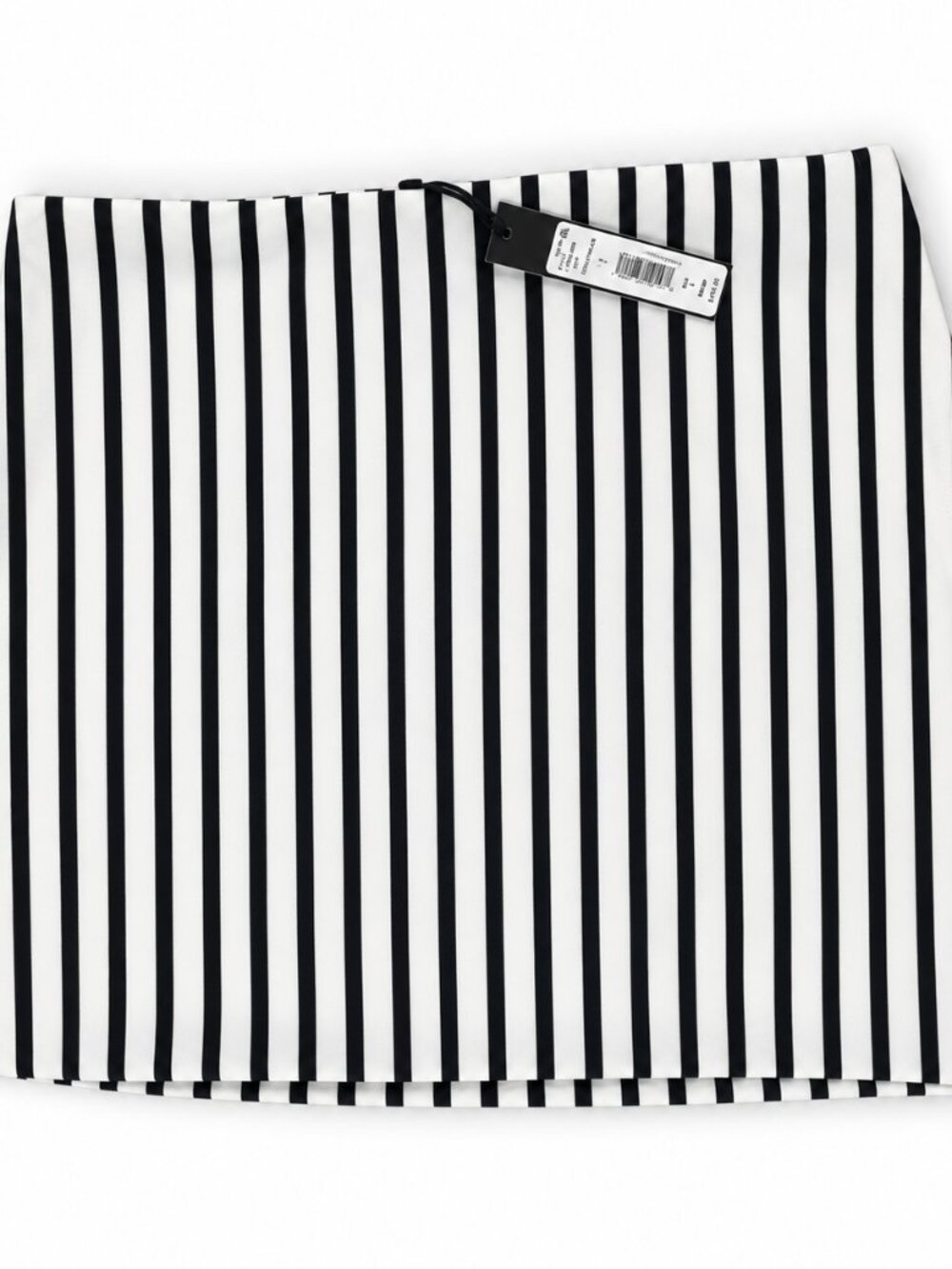 NWT Alice + Olivia Elana Mini Skirt Free Stripe Black White Size 2